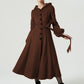 Brown long dress wool coat 6308