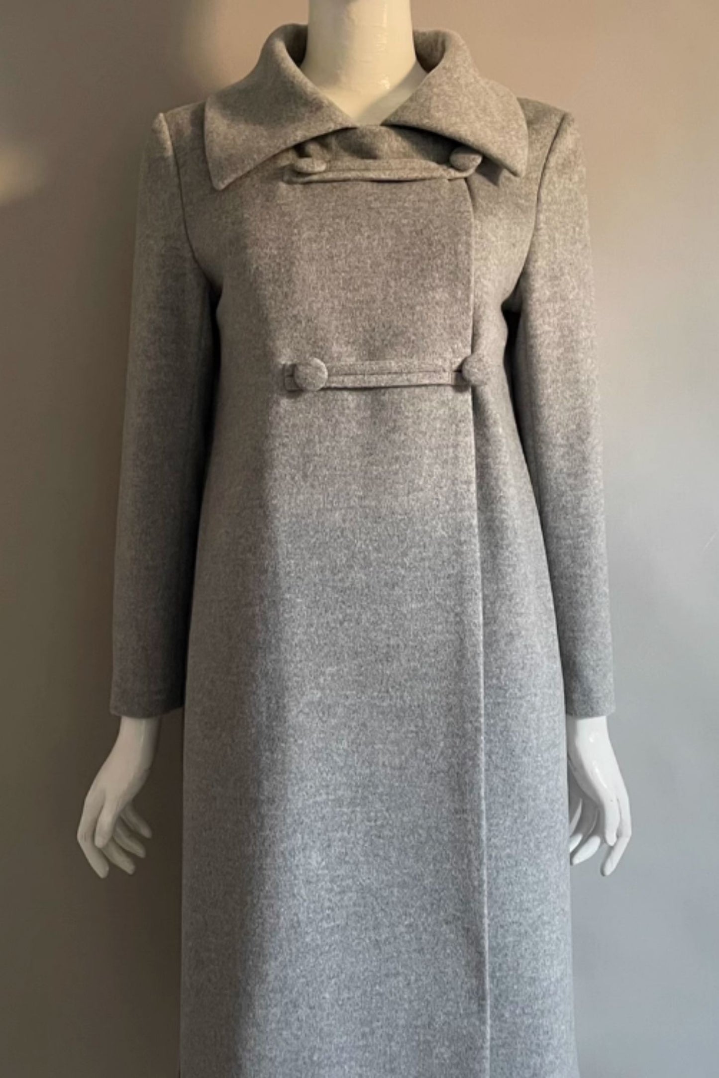 Gray winter long winter wool coat 5286