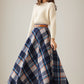 Tartan winter maxi wool skirt 5263