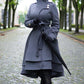 Grey Long Winter Wool Coat Women 2408