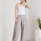 women's casual grey linen baggy pants 5916