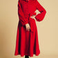 Red Wool Swing Coat with big hood 394