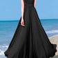 Maxi V neck prom summer wedding chiffon dress 5163