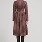 Mandarin collar plaid winter wool dress women 2295