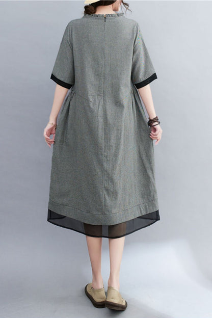 retro summer a line dress loose fitting 4319