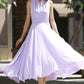 Maxi dress women purple chiffon dress prom dress wedding dress(994)