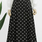 black and white polka dot long skirt 4763