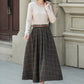 A line plaid midi winter wool skirt 5315