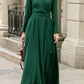 Green Wrap Linen Dress for Women 5673