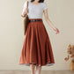 Linen Full Circle Skirt with Pockets 4973