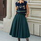 High waist a line winter wool skirt 5311