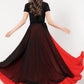 Swing summer chiffon skirt with black wrap outfit  5198