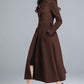 Vintage Wool Blend Coat – Handmade Brown Long Winter Coat with Belt | Xiaolizi 6303