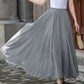 Grey Women Swing long Maxi Skirt 5788