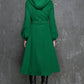 Maxi swing wool coat in Green 1347#