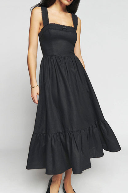 Maxi sleeveless summer linen dresses HY0020