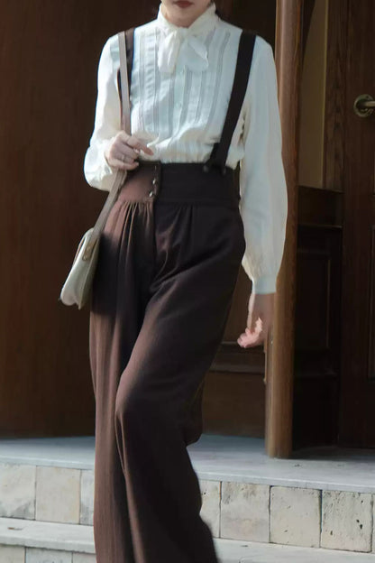 Wide leg pants with pockets women 6228