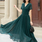 Green Maxi Bridesmaid prom summer chiffon dress 5114