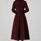 Burgundy princess winter wool coat 4517