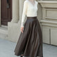 Brown classic faux leather skirt 5312