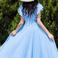 Blue maxi prom summer swing chiffon dress 5083