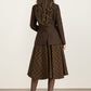 Brown short winter wool coat women 5566