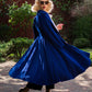 Double breasted maxi blue wool coat 2410