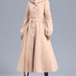 Hooded Lantern Sleeve Long Wool Coat 3210