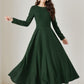 Long sleeves maxi wool dress women 5231