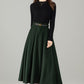 Vintage Handmade Wool Maxi Skirt – A-Line Winter Elegance | Xiaolizi 6497
