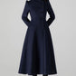 Dark blue A-Line Wool Coat 4506