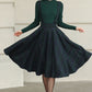 Knee length plaid winter wool skirt 6511