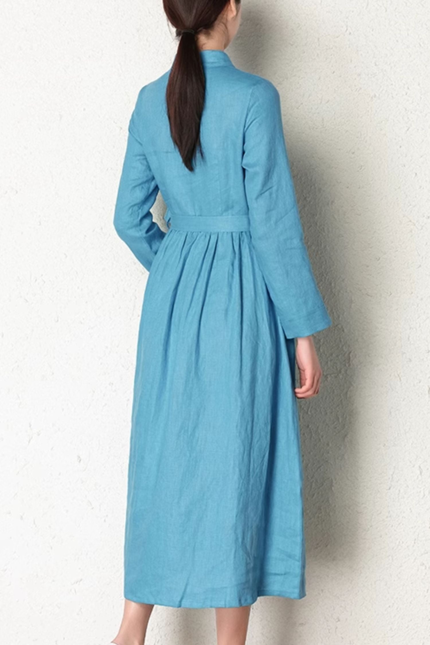 Asymmetrical spring linen dress women 4819 Xiaolizi Asymmetrical spring linen dress women 4819 Xiaolizi