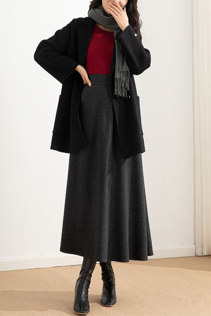 A line winter wool skirt women 6210