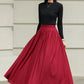 Handmade Women's High-Waisted Wool Maxi Skirt 6420