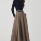 Midi Swing Winter Wool Skirt 5250