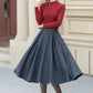 Swing Midi Wool Skirt Women 5458