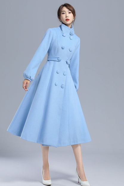 High Neck Warm Winter Wool Coat 3211