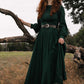 Vintage Inspired Green Linen maxi dress 1454