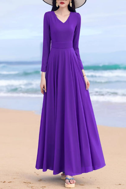 Swing a line summer maxi chiffon dress 5159