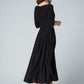 Elegant fit and flare little black dress 1458