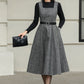 Handmade Wool Pinafore Dress – Gray Sleeveless Midi for Autumn Winter 6418