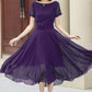 Midi fit and flare summer swing chiffon dress 6106
