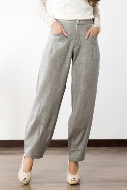 Loose fitting lantern linen pants 6231