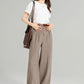 Wide leg long linen pants for women 4964