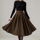 Midi Wool Plaid Swing Winter Skirt 5329