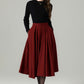 Winter Midi Wool Skirt Women 5230