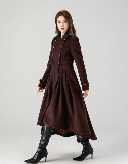 Vintage inspired long wool coat 6310