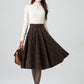 Handmade Knee length plaid winter wool skirt 5323