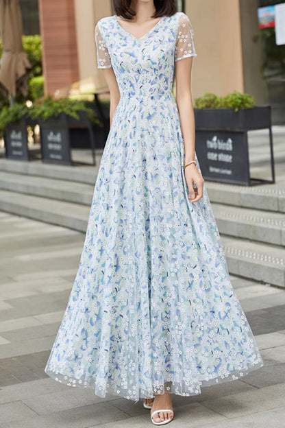 Prom floral printed summer bridesmaid dresses 4991
